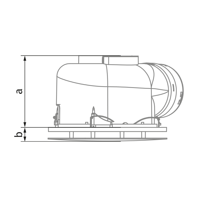 Blauberg Ultra EC 400 Round T W - Dimensions