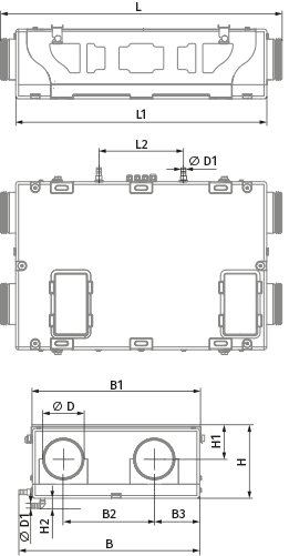 Blauberg KOMFORT EC D5B 180-E S21 - Dimensions