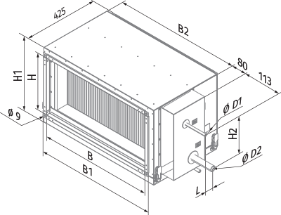 Blauberg KFK 50x25-3 - Dimensions
