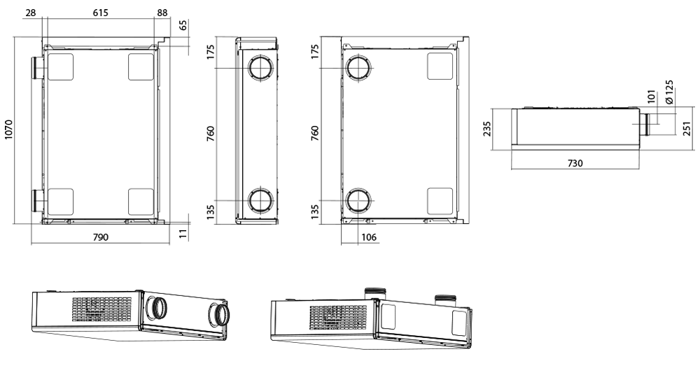 Blauberg Hybrid Max S14 - Dimensions