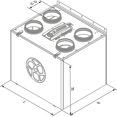 Blauberg KOMFORT EC SB 250-E L S21 - Dimensions