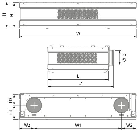 Blauberg CIVIC EC DB 300 S21 - Dimensions