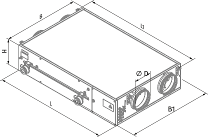 Blauberg KOMFORT EC DBW 550 L S21 DTV - Dimensions