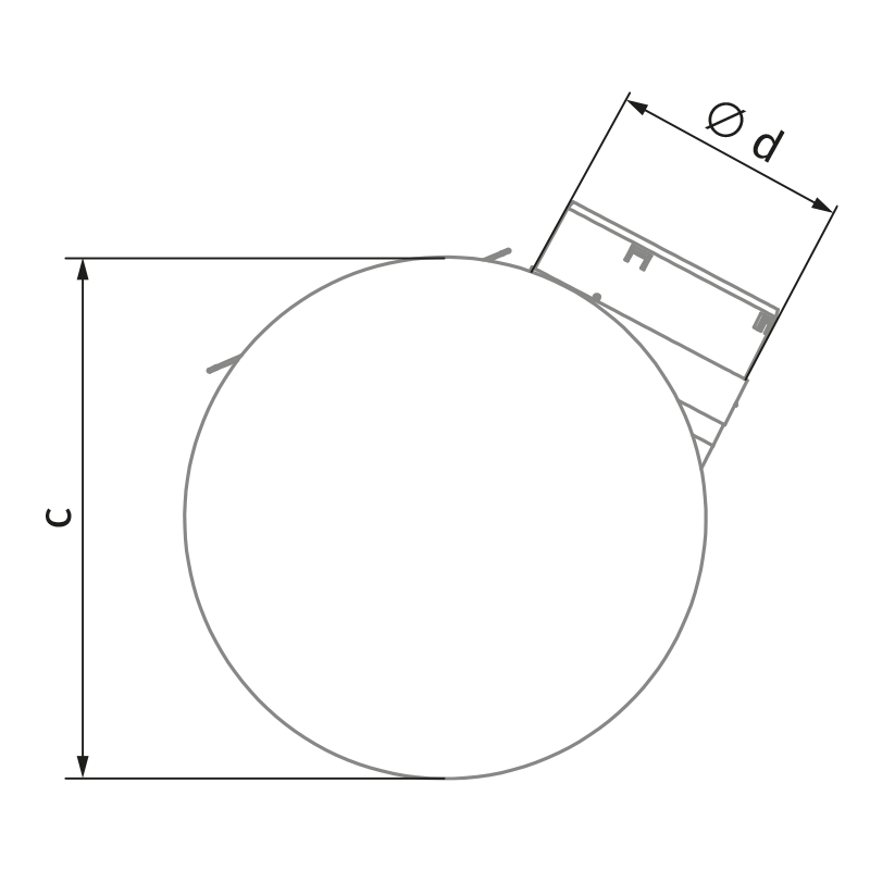 Blauberg Ultra EC 400 Round T W - Dimensions