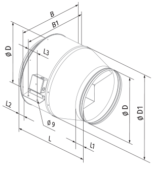 Blauberg Centro-M EC 355 - Dimensions