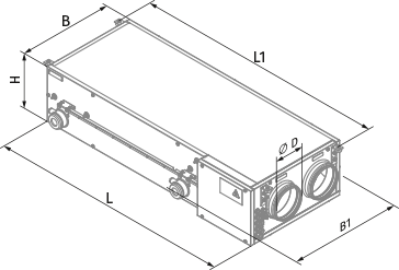 Blauberg KOMFORT EC DBE 300 L S21 DTV - Dimensions
