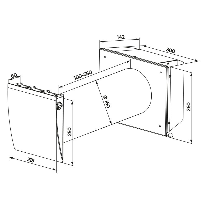 Blauberg Vento Eco A50 C1 L035 S Pro - Dimensions
