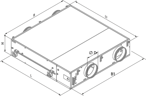 Blauberg KOMFORT EC DBE 900 R S21 DTV - Dimensions