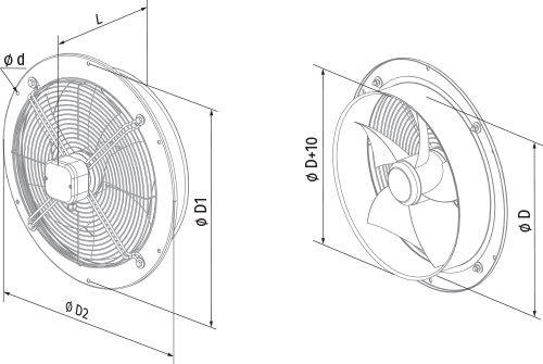 Blauberg Axis-QR 450 4E - Dimensions