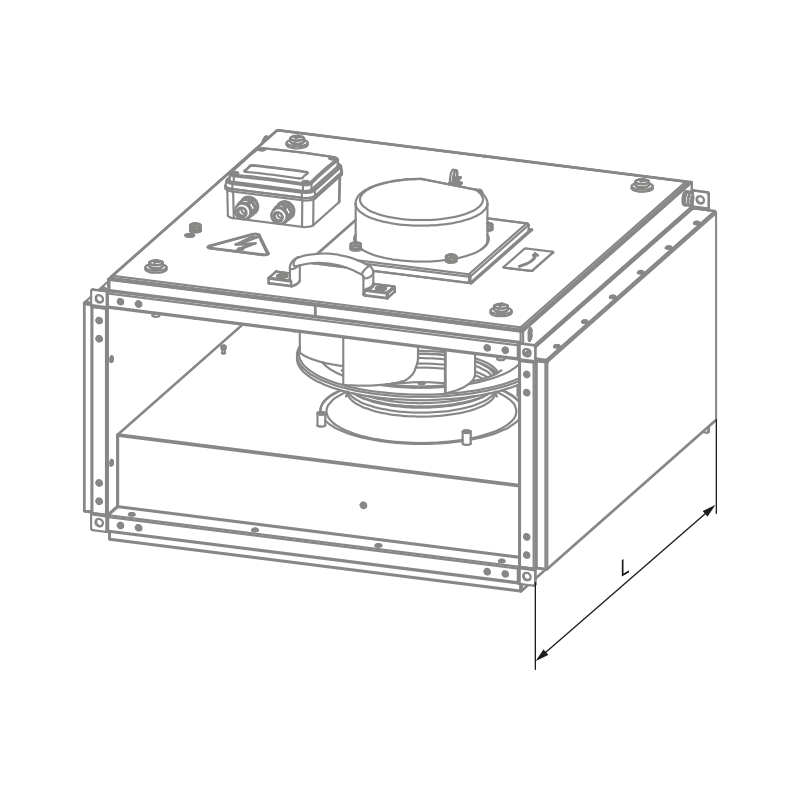 Blauberg Box-I EC 50x25-1 max - Dimensions
