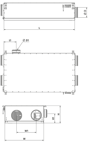 Blauberg KOMFORT Roto EC DE 251-E L S21 - Dimensions