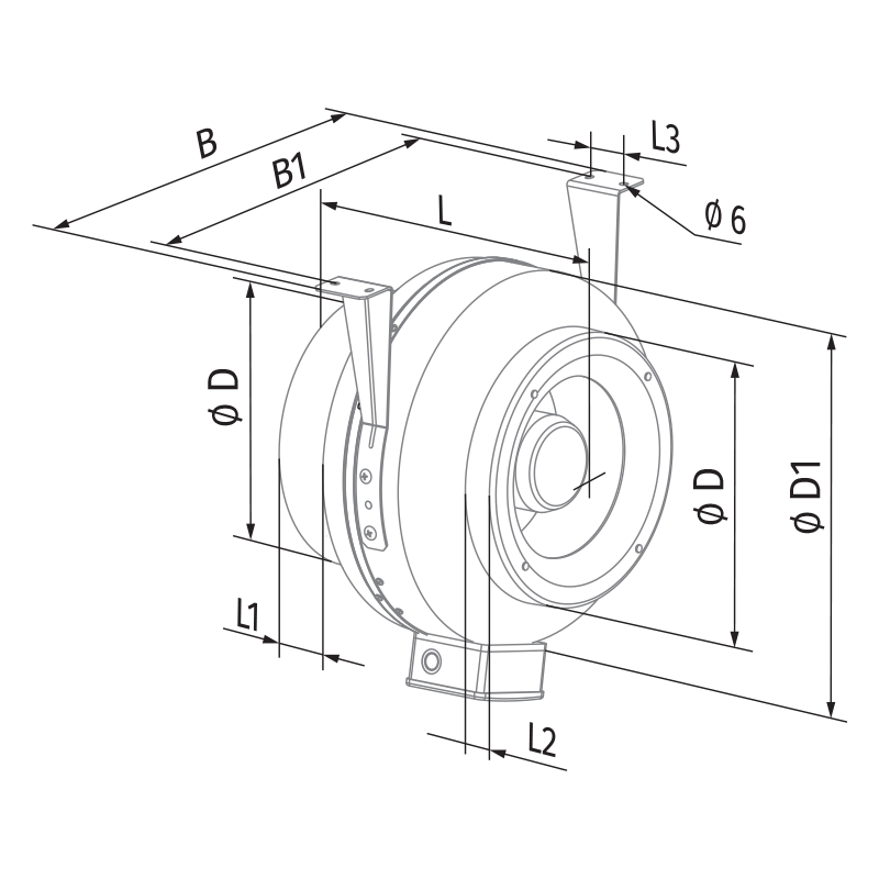 Blauberg Centro-M 250 - Dimensions