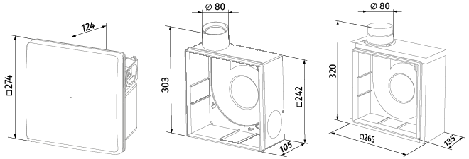 Blauberg Valeo 75/100 - Dimensions