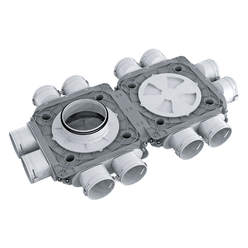 Series Blauberg Plastic air distribution boxes 90 mm - System 90 - Radial ductwork